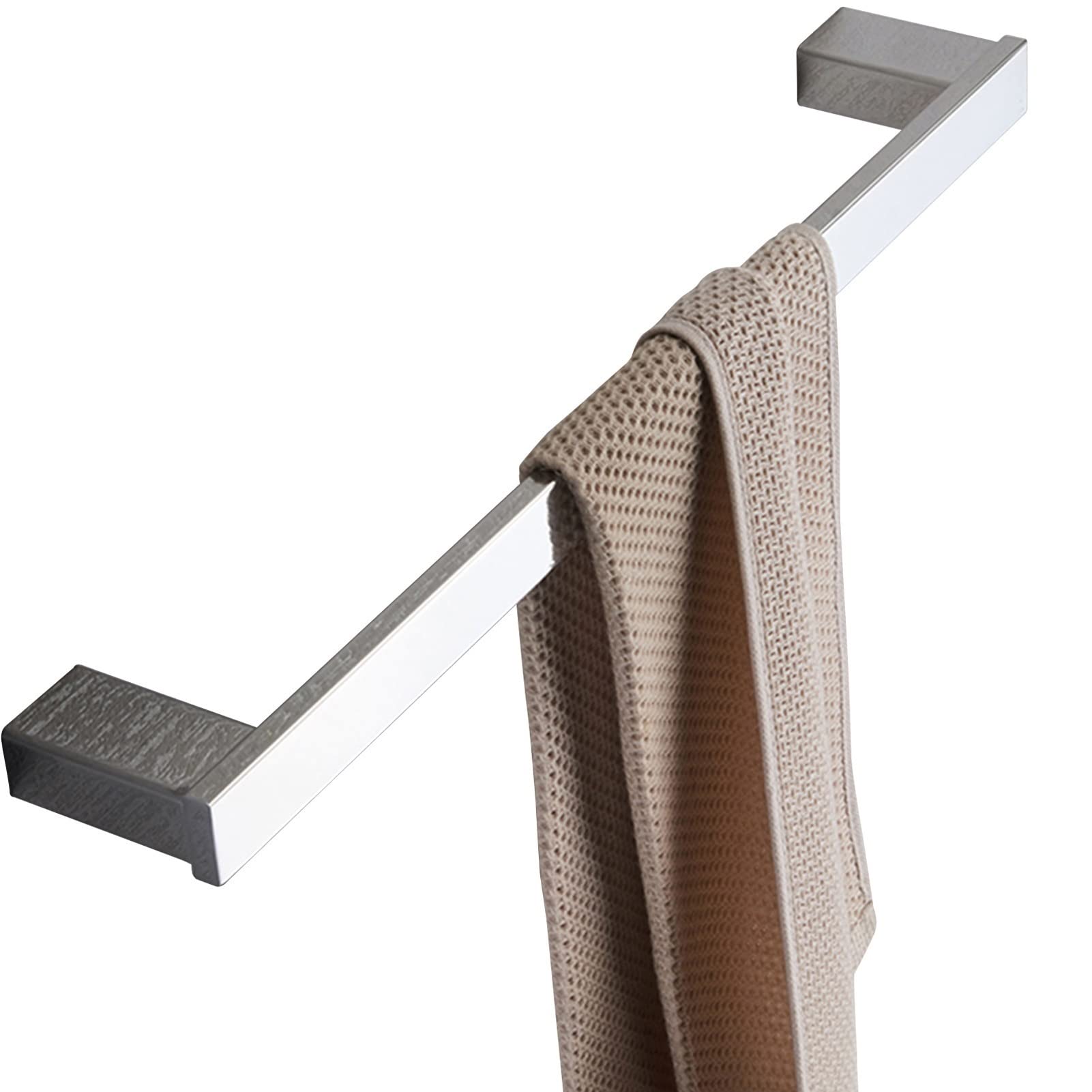 LMYSXAOZ Wall Mounted Towel Rails Square 304 Stainless Steel Rack for Bathroom and Kitchen Accessories Silver 40cm - 80cm Brushed Finish (Size : 60cm)