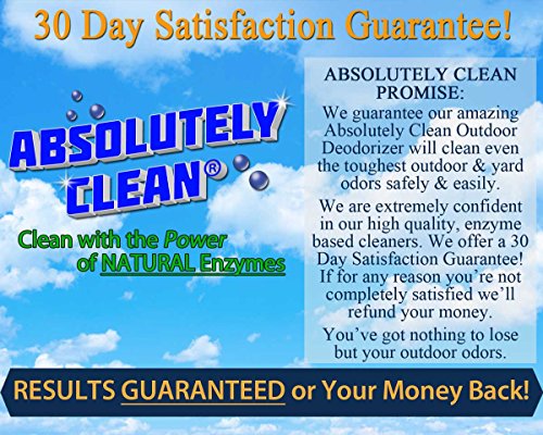 Image of Absolutely Clean Amazing Outdoor Deodorizer odor eliminator Natural Enzyme Just Spray & Walk Away Grass, AstroTurf, Dog Runs, Patios, Decks, Fence & More Vet Approved - odor eliminator for strong odor