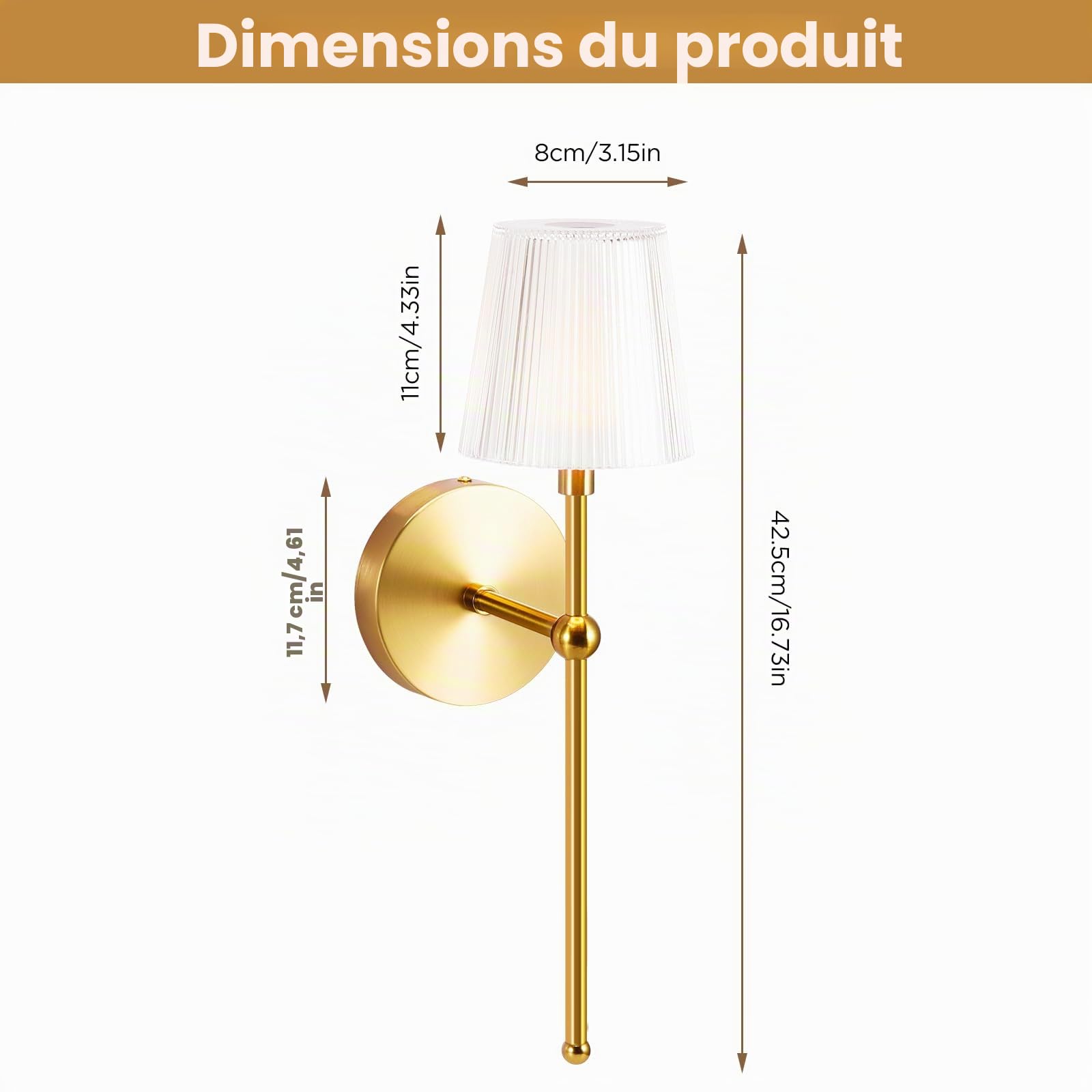 Lot de 2 Applique Murale Sans Fil Intérieur,Lampe Murale Sans Fil avec Telecommande,5000mAh Applique Murale Rechargeable avec 3 Couleur,Dimmable Applique Murale Batterie Interieure pour Salon,Chambre