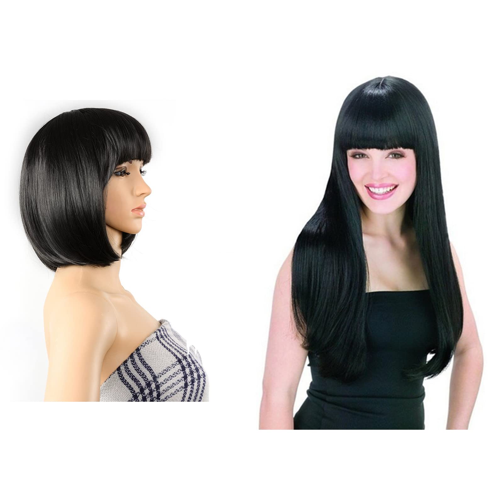 Wigs With Bangs For Black Women AGPTEK Heat-Resistant 13