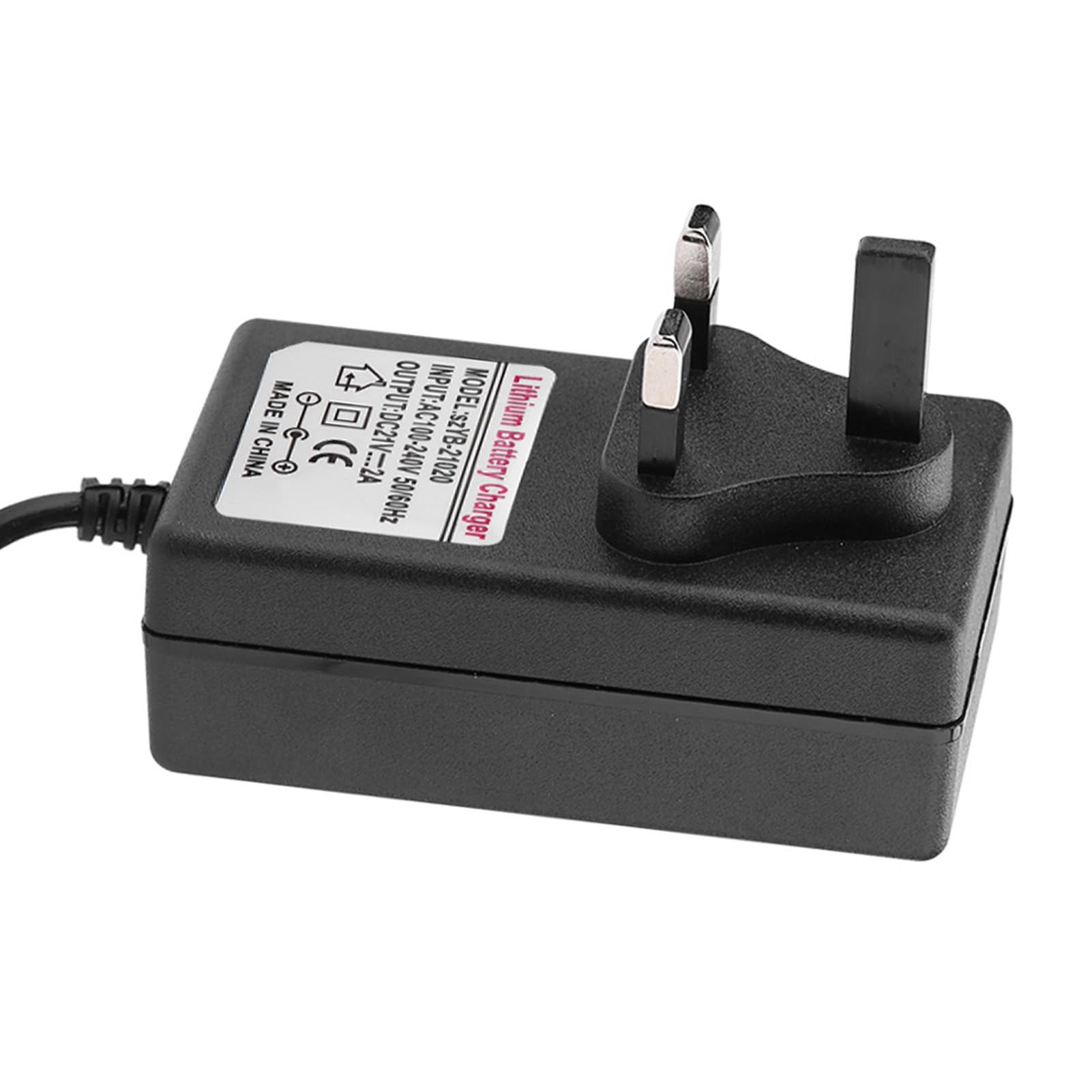 AC DC Power Supply Adapter, AC 100-240V DC 21V 2A Power Supply Adapter Replacement for Lithium Ion Battery (UK Plug)