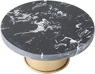 Soportes multiusos para tartas Mesa de postre alta de mármol personalizada, estante for refrigerios de la tarde, bandeja de exhibición for pasteles, estante for magdalenas para el té de la tarde(Negro