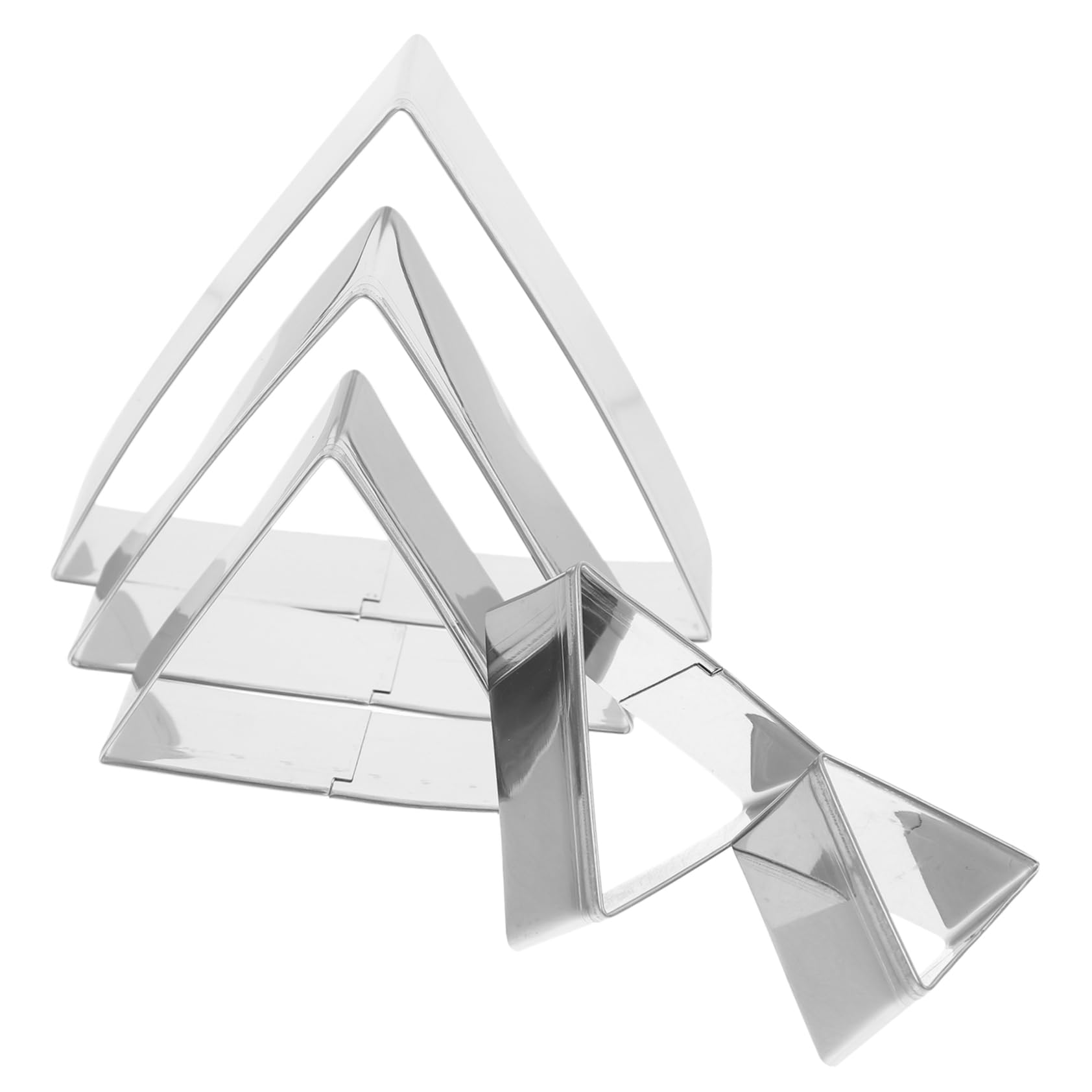 VINTORKY 5Pcs Triangle Stainless Steel Cake Ring Cake Cutter Baking Mold for Pastry and Dessert Making Kitchen