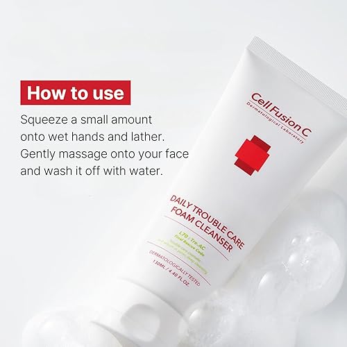 Miniatura 5 de Cell Fusion C Tre.AC Daily Trouble Care - Limpiador espumoso suave para piel propensa al acné, ácido salicílico para ayudar a eliminar el acné, 3.38