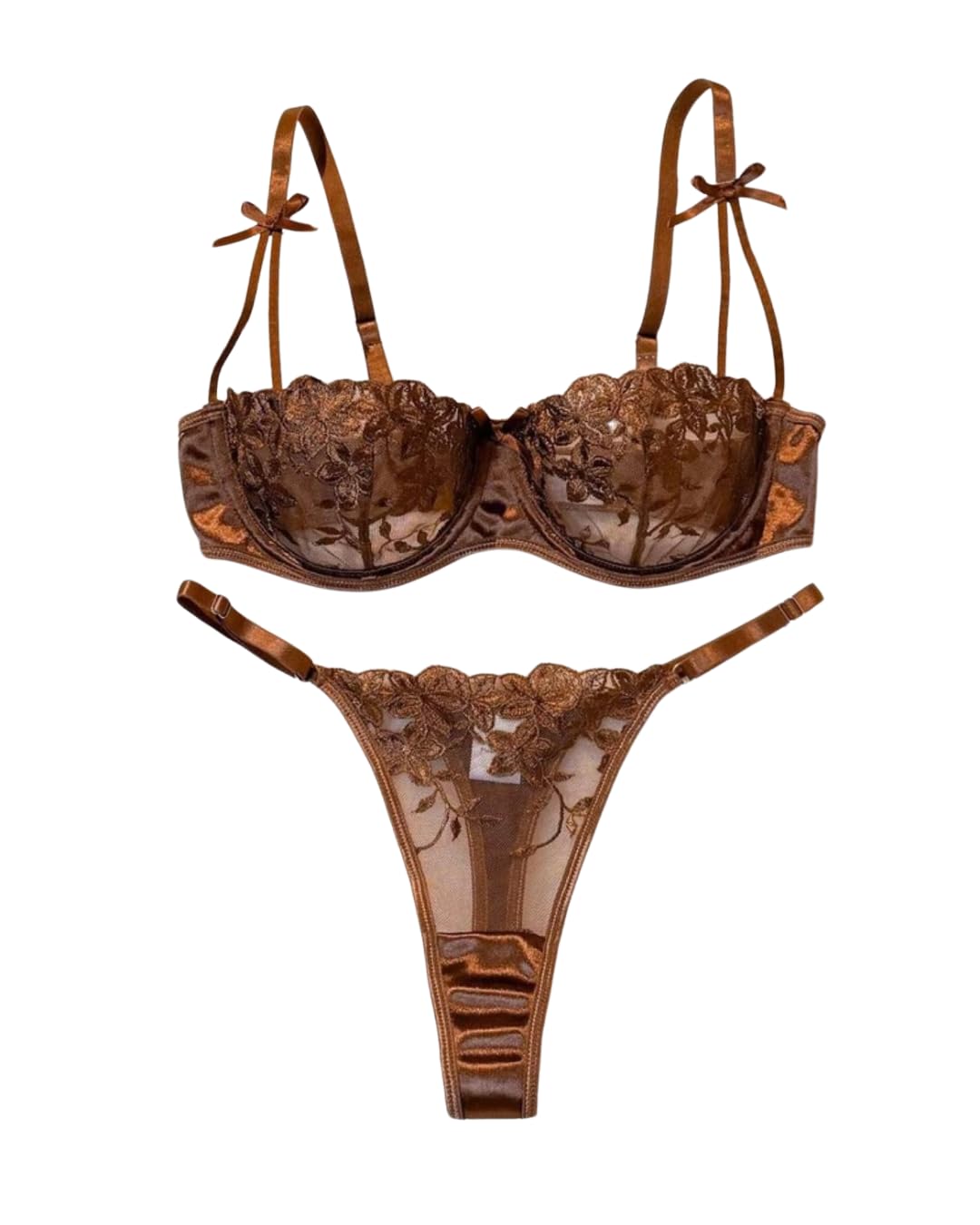 the seventh muse Cocoa Belle Embroidered Lingerie Set-picture-2