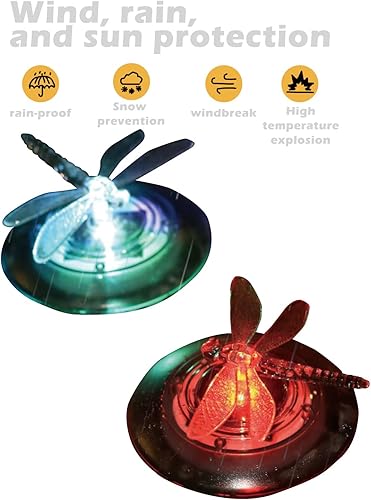 Miniatura 3 de Luces solares flotantes para piscina, luces solares de libélula decorativas al aire libre, RGB que cambian de color impermeable luces solares para