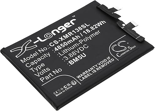 Battery for Redmi 23090RA98C, Note 13 Pro+ PNRedmi BM5U 4850mAh / 18.82Wh