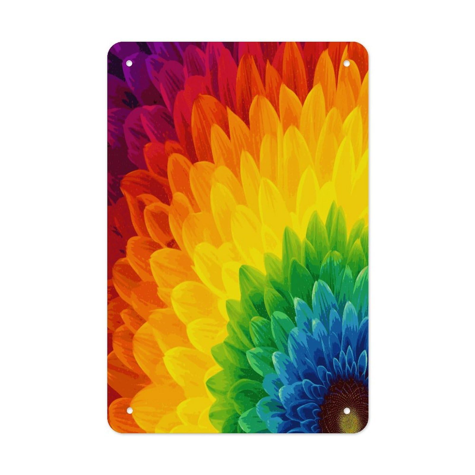 Sunflower Rainbow Metal Tin Sign Wall Decor Funny Retro Sign Weatherproof Metal Wall Art for Indoor Or Outdoor Retro Tin Signs for Kitchen Office Home Bar Decor 11.8 X 7.9 Inch