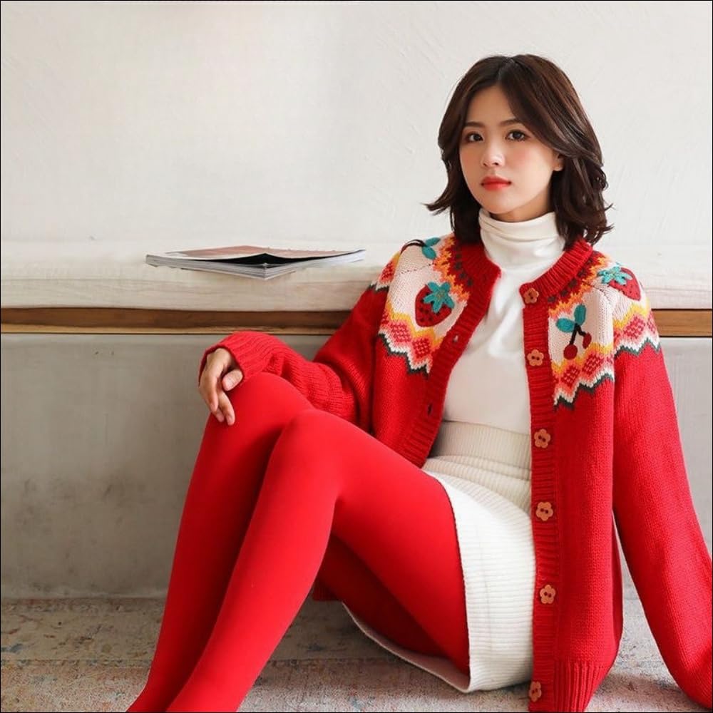 Collant Termici Donna Leggings Rossi per Le Donne in Primavera E Inverno più Dimensioni Pantaloni da Usura Esterna Addensati-calpestando I Miei Piedi-500 Grammi-Rosso