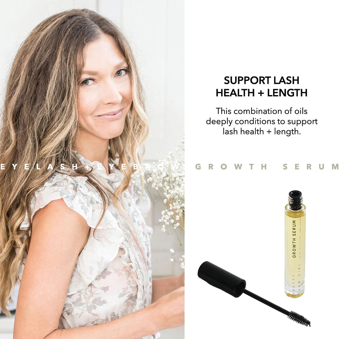 Pretty farm girl Eyelash + Eyebrow Growth Serum - Supports Lash Health & Length - Combination of Oils - For Lashes, Brows, and Roots of Hair - All Hair Types