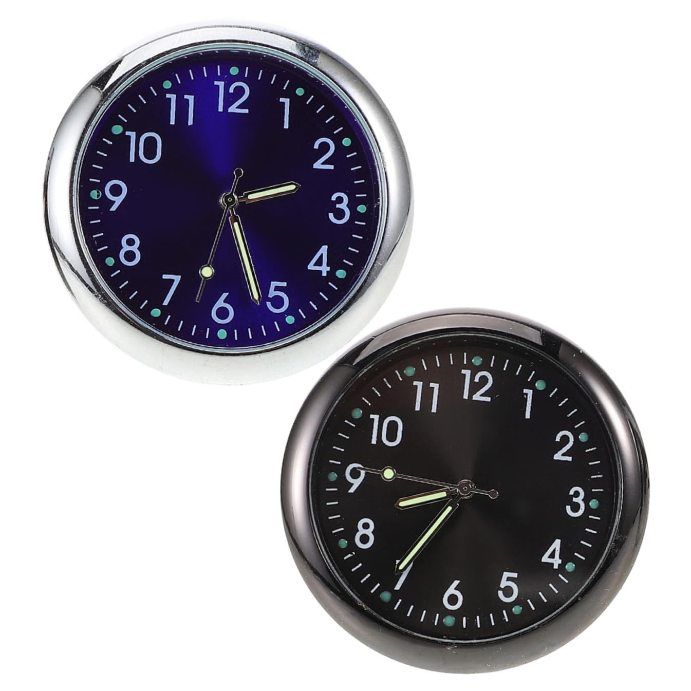 SOLUSTRE 2pcs Vent Clock with Night Light Magnetic Base Dashboard Clock for Car Interior Decoration Portable Air Vent Mount for Easy Reading in Low Light and Easy to Install
