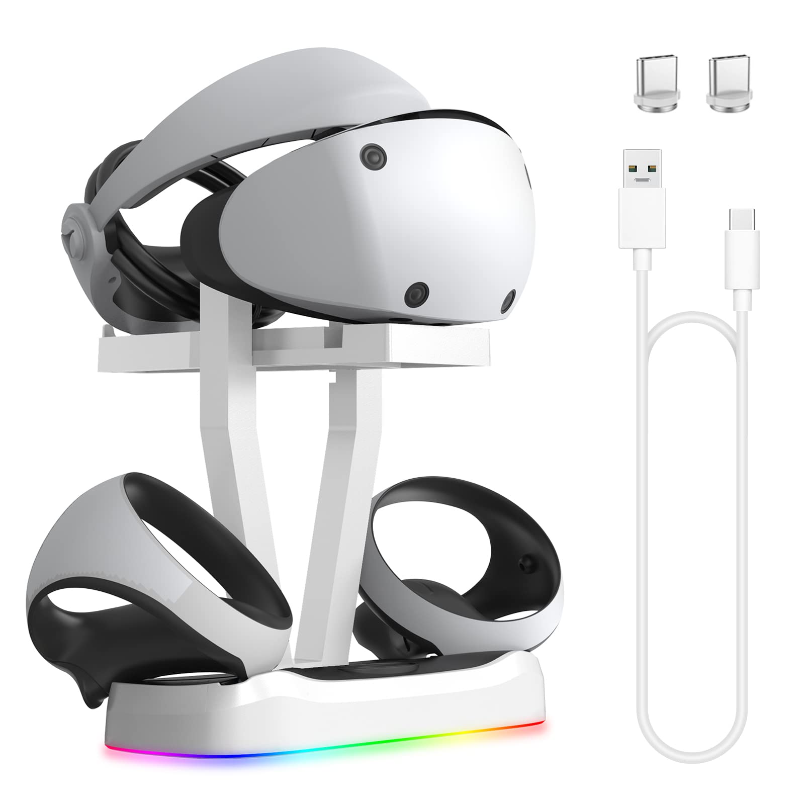 WeChip PS VR2 Charging Station, Dual Fast Charger Dock for PS VR2, PSVR2 Charging Station with Led Indicator, Headset Display Stand