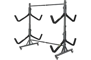 Bonnlo Freestanding Kayak Rack - Indoor/Outdoor Storage for 4 Kayaks, Canoes, Boats,...