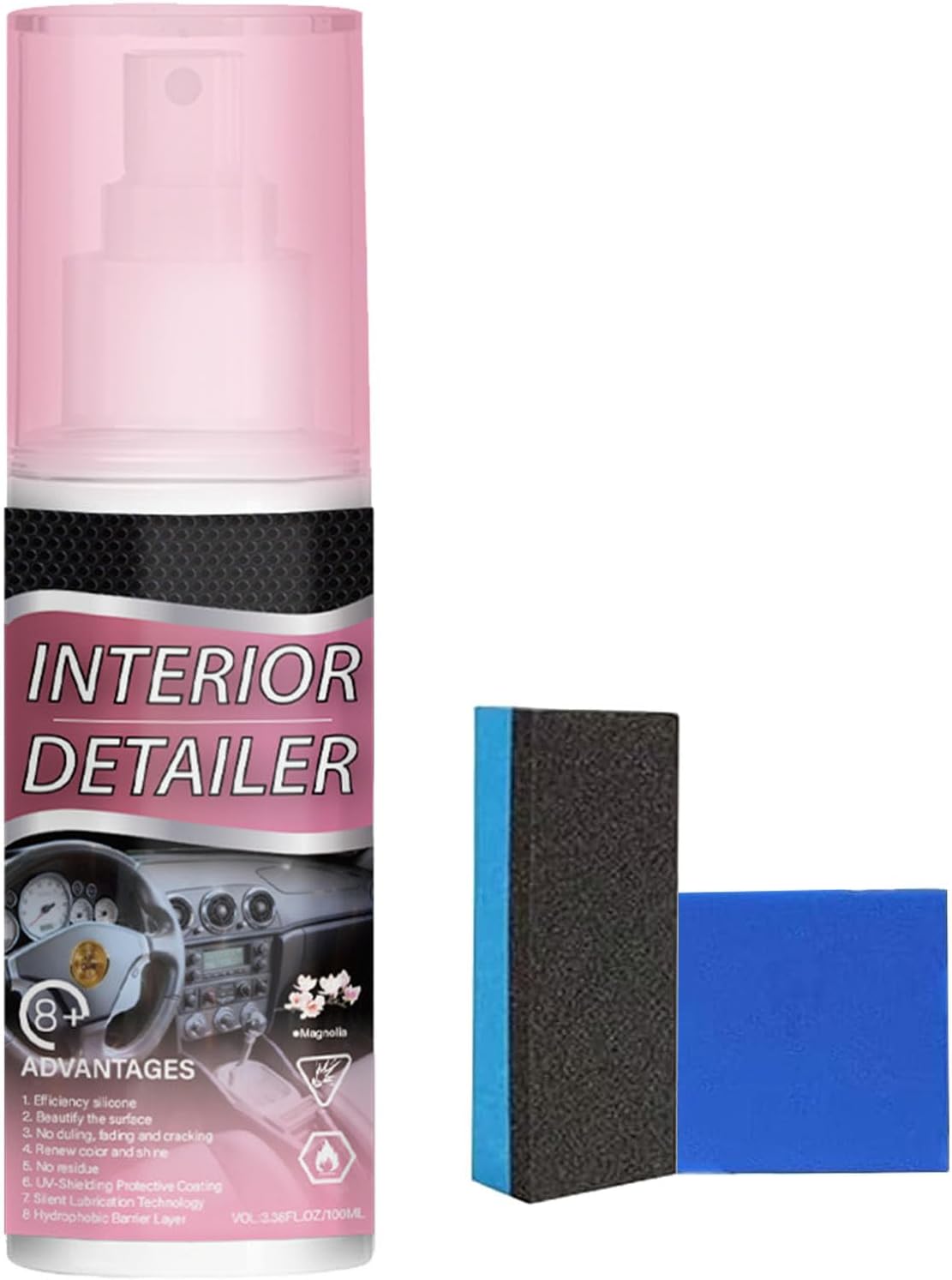 Car Interior Deep Cleaner for Rubber, Plastic, Leather Surfaces, All-Purpose Detailing Polish, Tire Cleaning Solution