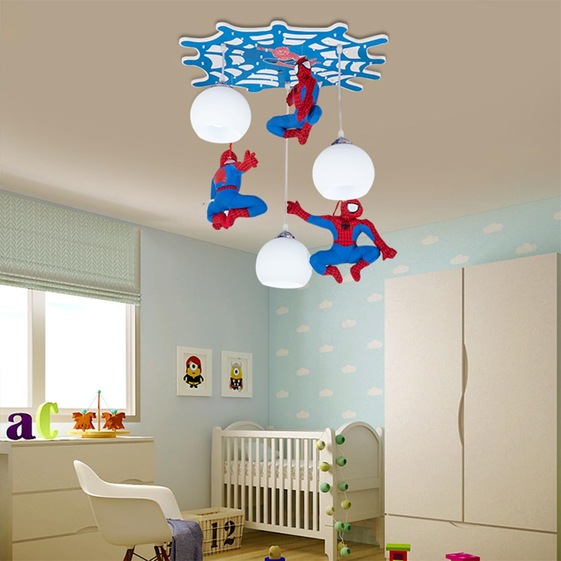 Lampada a sospensione Led Camera dei bambini lampadario creativo Design Plafoniera a Sospensione Moderna da letto Lampada Lampadario 3 Luci E27 Cartone Animato Ragazzi Ragazze Illuminazione