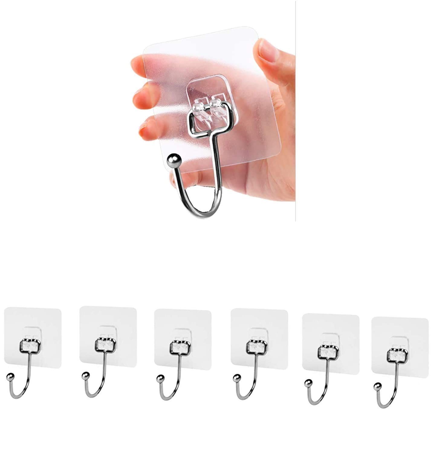 Waterproof and Rustproof Adhesive Heavy Duty Wall Mount Metal Hook 5kg — Amazon image 11