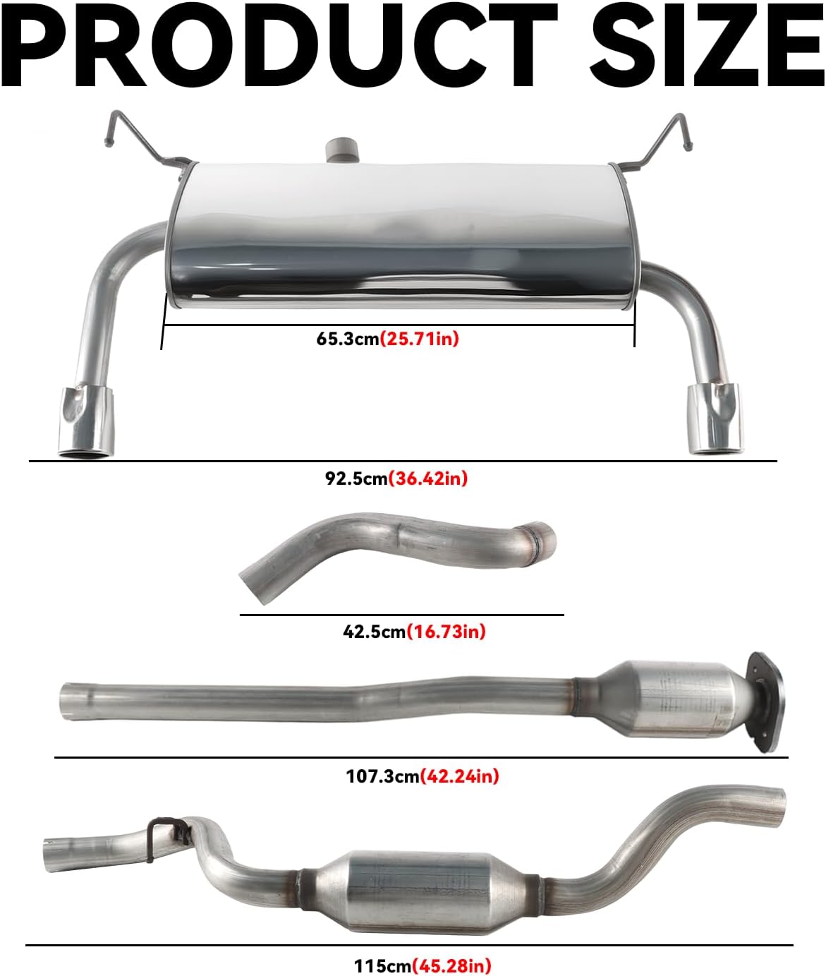 Exhaust Resonator Muffler Pipe Muffler Compatible with Ford Escape 2013 2014 2015 2016 2017 2018 2019 1.5L 1.6L 2.0L 2.5L Engines