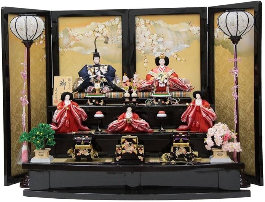 雛人形 桜の金彩・極上屏風