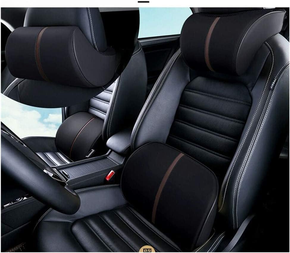 Miniatura 7 de ZHONGLI Almohada de cuello de coche Almohada de viaje de cuero PU para reposacabezas Soporte de cuello para asiento de coche (negro)