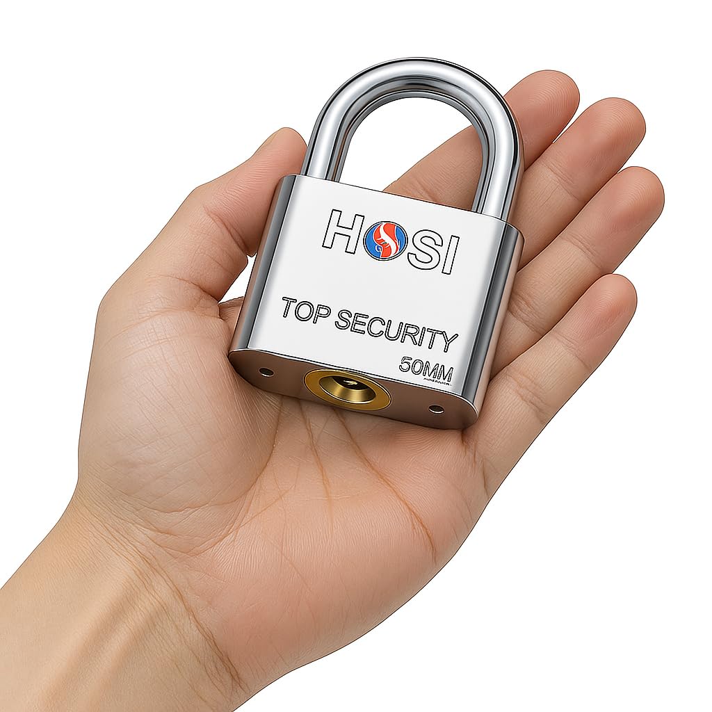 Eshcon Brass Cylinder Heavy Duty Top Security Padlock 50mm with 3 Keys [Imported Lock]