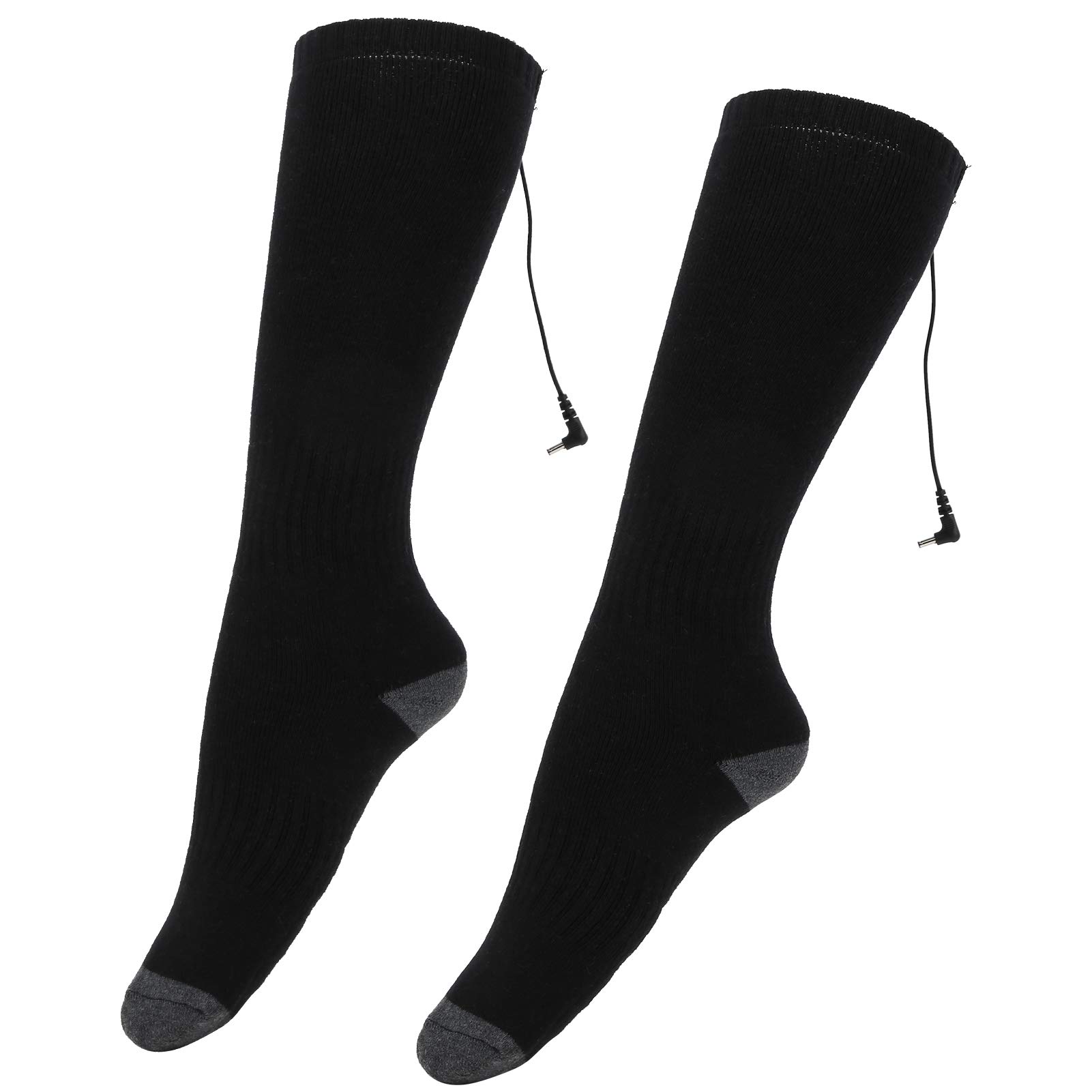 Calcetines Térmicos para Clima Frío, Calcetines Térmicos Cálidos De Invierno con Batería, Operados con Energía Móvil, Mezcla De Algodón, Absorbentes, Transpirables, De (Negra)