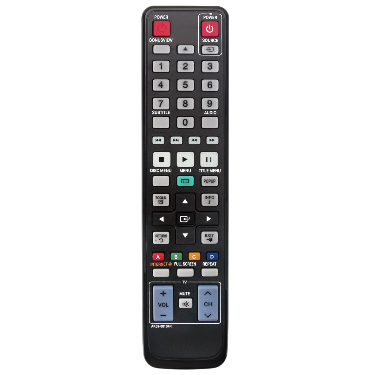 Replacement Remote Control Compatible with Samsung Blu-ray Disc Player BDC5900 BDC6500/XAA BD-D6500/ZA BDC6900XAA BD-C5500/XAA BD-C6900 BD-C5900