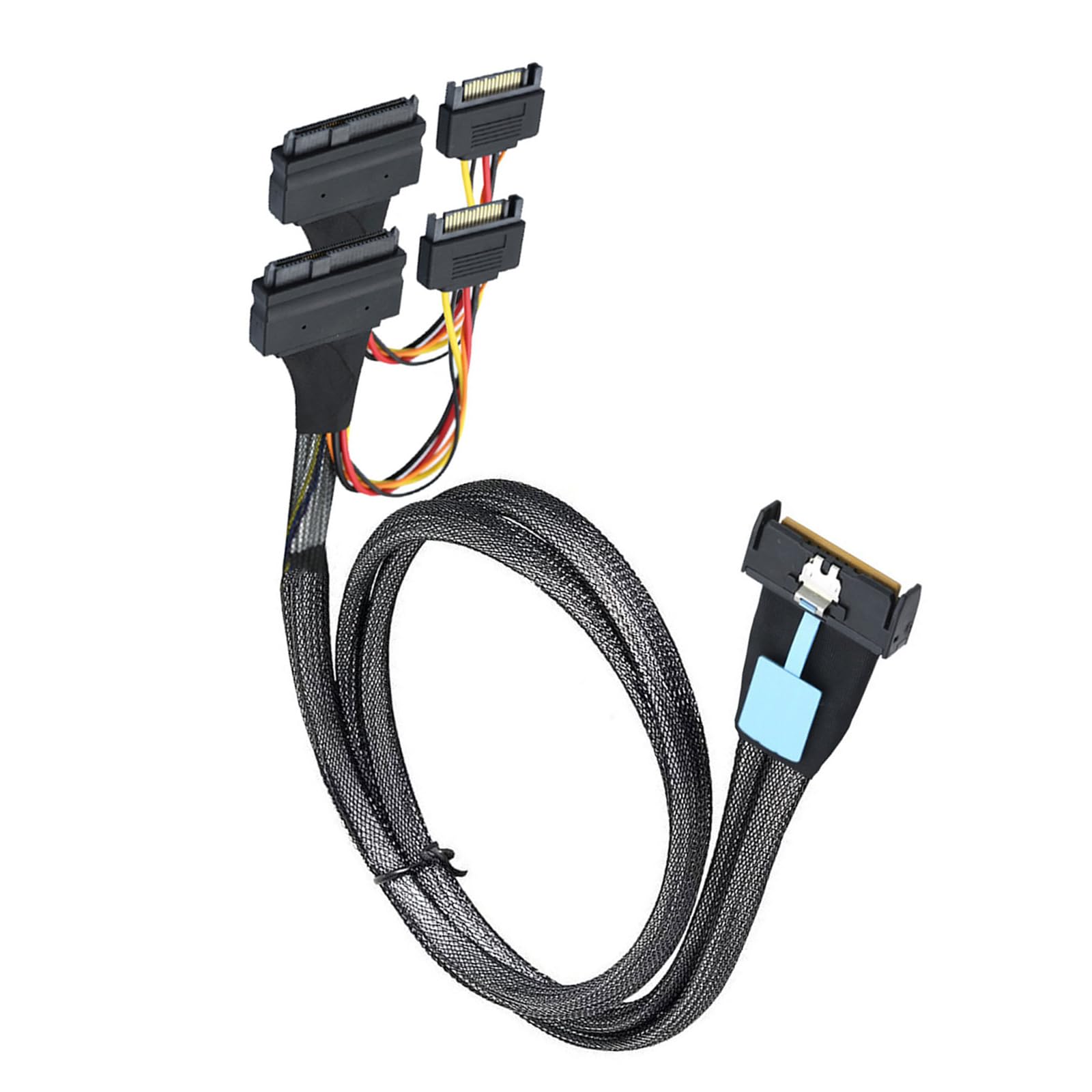 Cavo server sicuro da 50 cm da 8i 74P a doppio SFF8639+15P con alimentazione per migliorare le prestazioni, adattatore per scheda madre server da 16,69 pollici