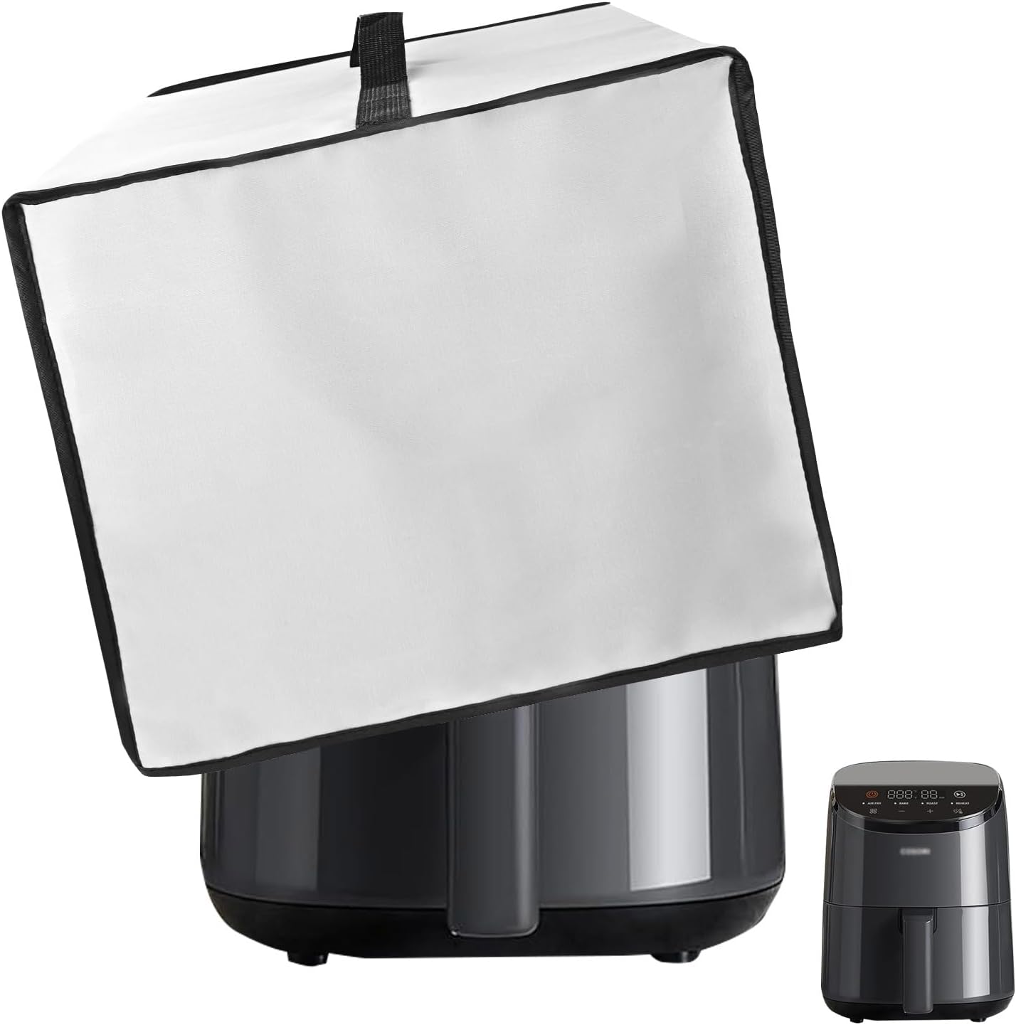 Air Fryer Dust Cover for COSORI Air Fryer 2.1 QT, Heavy Duty Waterproof Dustproof Heat-Resistant Air Fryer Protective Case, Kitchen Small Appliance Dust Cover (Silver, 11.8″Dx9.8″Wx11″H) Air Fryer Dust Cover for COSORI Air Fryer 2.1 QT, Heavy Duty Waterproof Dustproof Heat-Resistant Air Fryer Protective Case, Kitchen Small Appliance Dust Cover (Silver, 11.8″Dx9.8″Wx11″H)