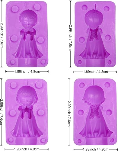 Miniatura 2 de Juego de moldes de silicona 3D para muñecas, moldes 3D de fondant de ángel para niños y niñas, para decoración de pasteles, decoración de cupcakes,