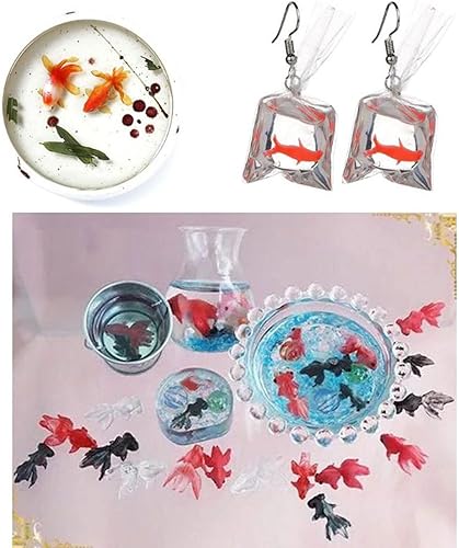 Miniatura 2 de Koi Fish - Moldes de resina de silicona, moldes de resina de pescado dorado de carpa, aretes colgantes de joyería epoxi moldes para fabricación de