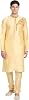 SKAVIJ Men's Dupion Silk Thread Work Kurta Pajama Ethnic Motifs Floral Ethnic Dress