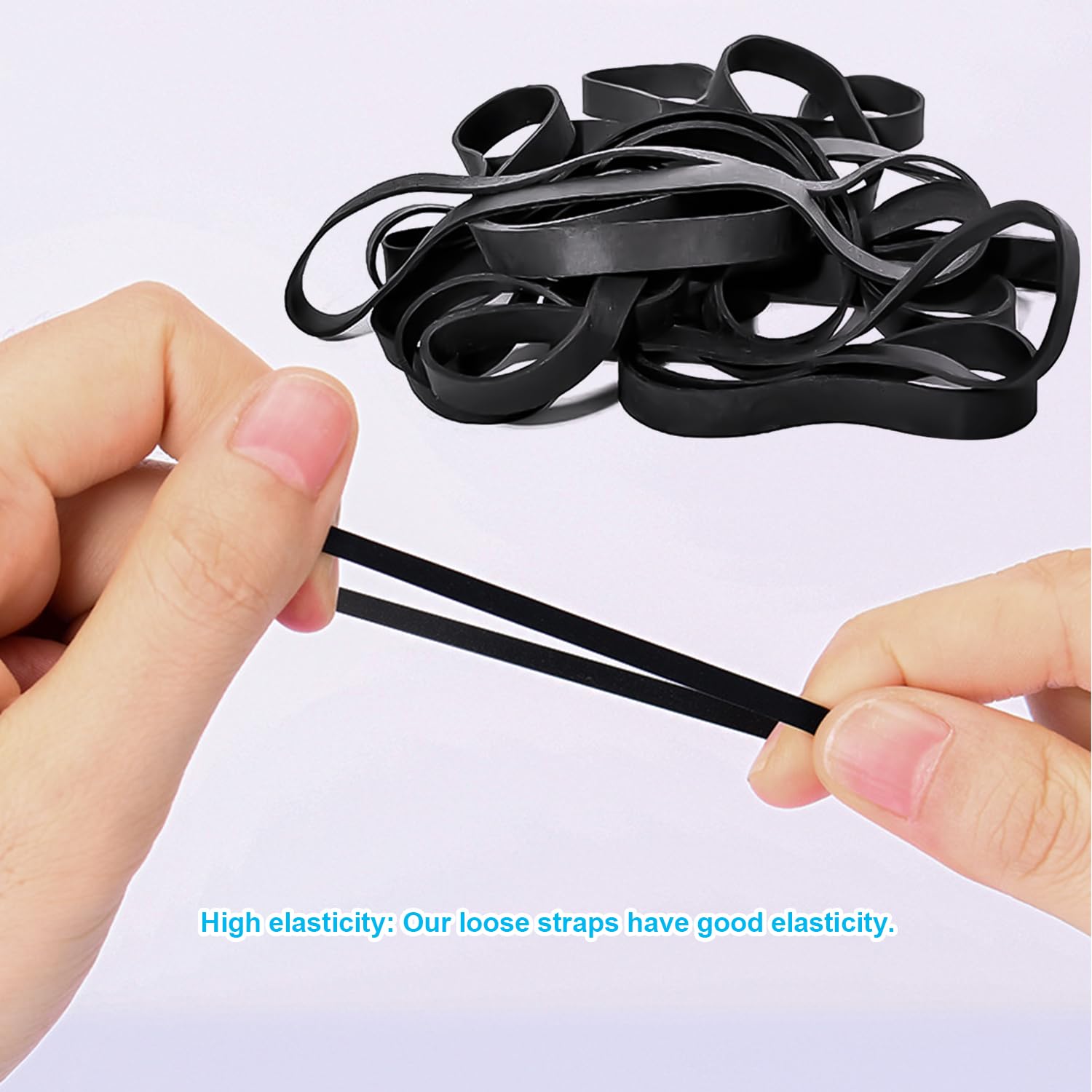 TYFYH 90Pcs Elastic Bands Heavy Duty 5 Sizes of Tactical Rubber Bands, Large Black Extra Wide Rubber Bands, Trash Can Band - Image 3
