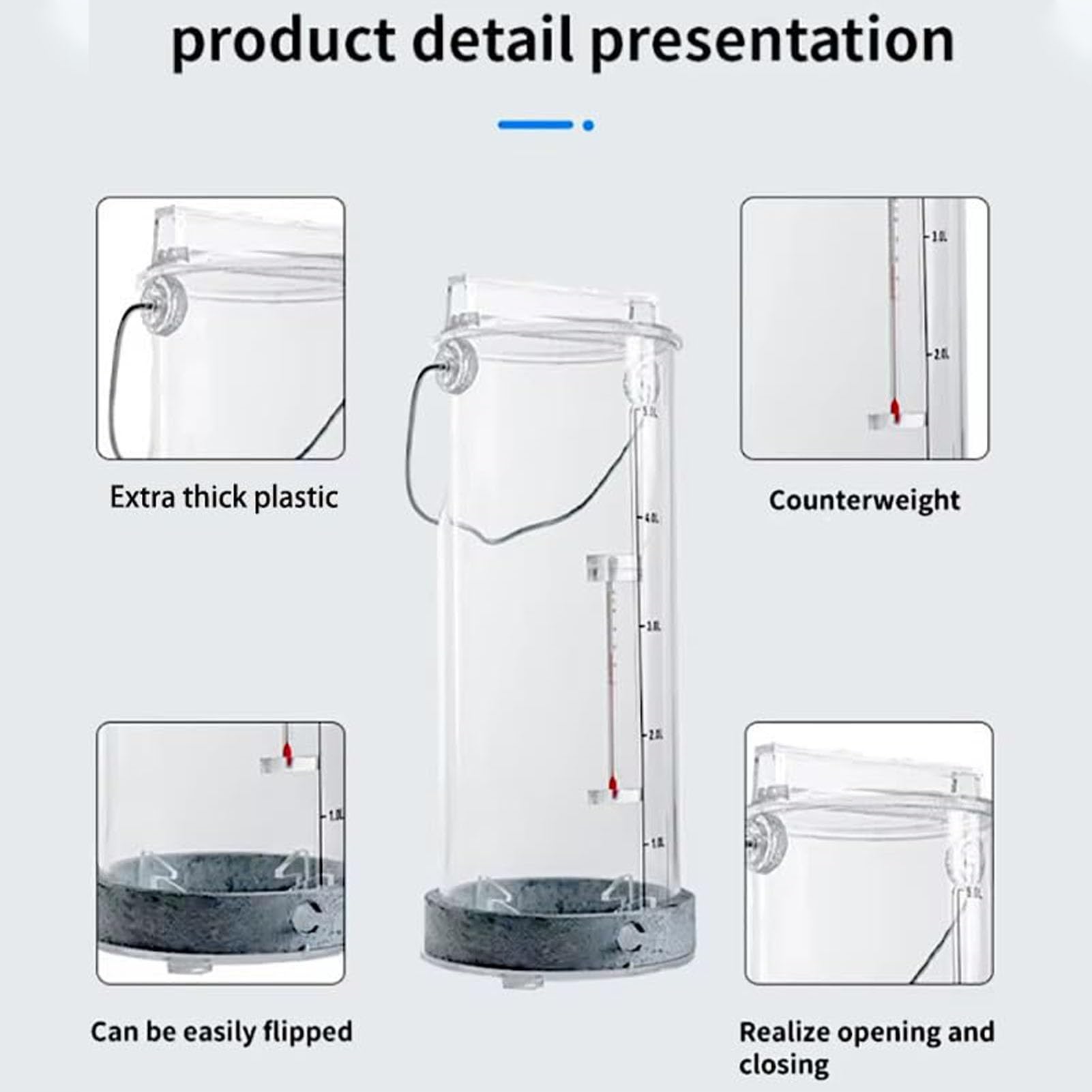 Sistema di campionatore d'acqua con contrappeso, bicchiere di plastica della siviera per la raccolta di campioni di qualità dell'acqua, design affidabile del pendolo per test accurati