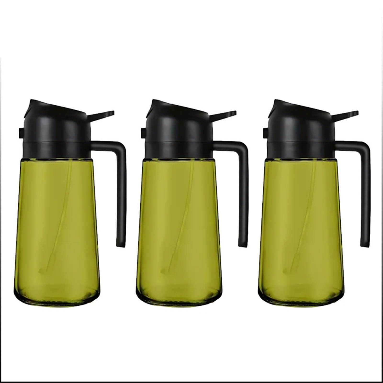 NGTFDCP Oil Dispenser, 2-in-1 Dark s Oil Sprayer Dispenser Black Lightproof For Cooking Salads And Barbecues Barbecue Tools for Air Fryer, Salad(Black-3PCS)