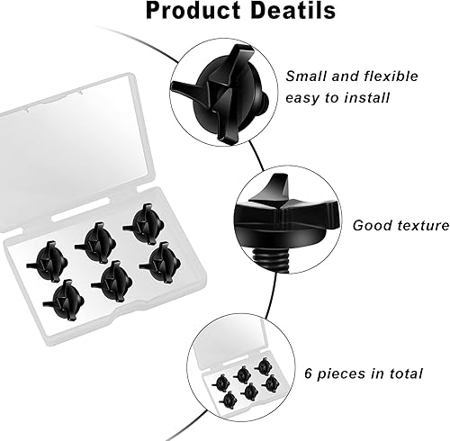 Miniatura 3 de AIEX Tornillos para casco de motocicleta, 6 piezas de tornillos para visera de casco de motocicleta, accesorios para casco (negro)