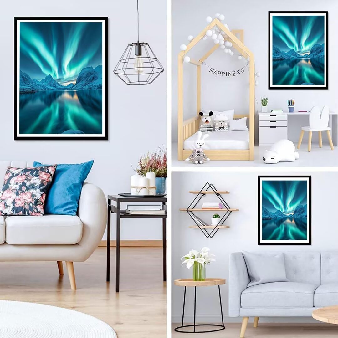 Zestaw do malowania diamentami 5D Aurora Boreal, krajobraz diamentowy obraz dla dorosłych, DIY kwadratowy diamentowy kryształ sztuka kompletny zestaw, haft krzyżykowy rękodzieło, dekoracja domu 80 x