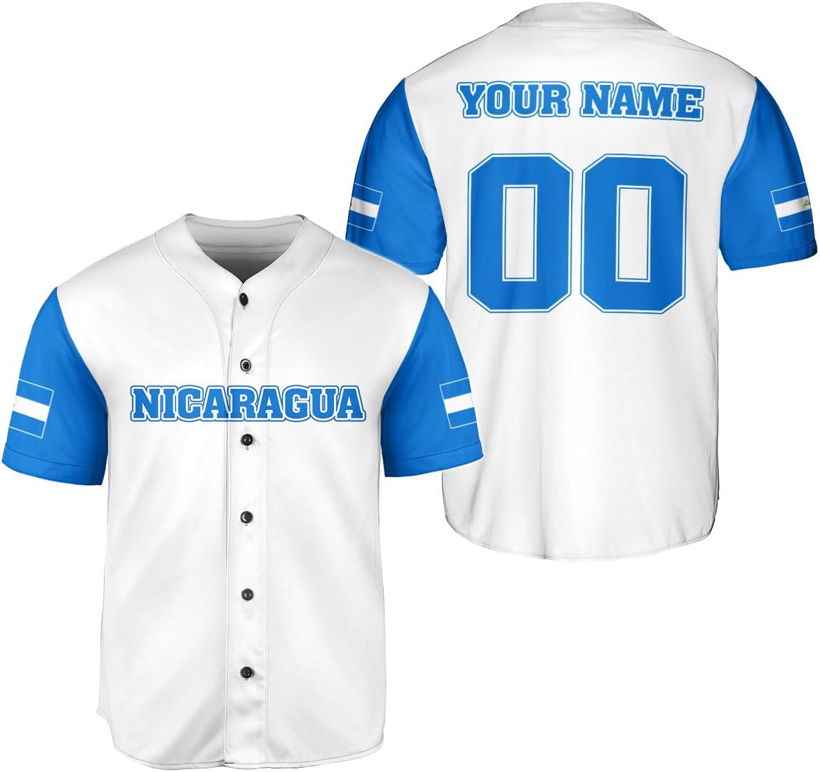 Personalized Nicaragua Baseball Jersey Shirt, Name Nicaraguan Nicaragua Jersey for Men & Women, Nicaragua Flag Shirt