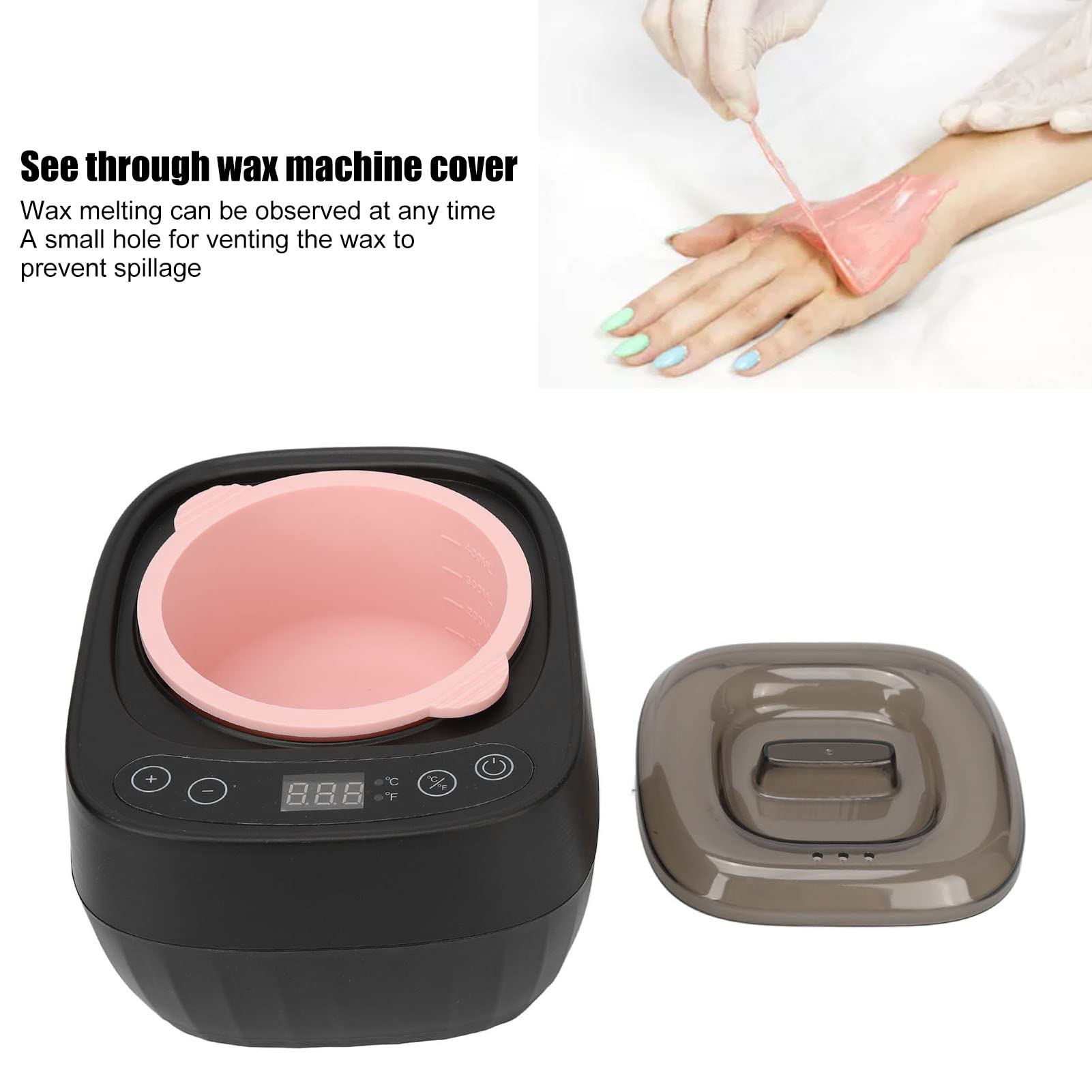 Macchina Scaldacera, Scaldacera Professionale, Silicone Metallo con ciotola pieghevol Scalda Cera Per Ceretta Scaldacera Elettrico Spina UE 220‑250 V