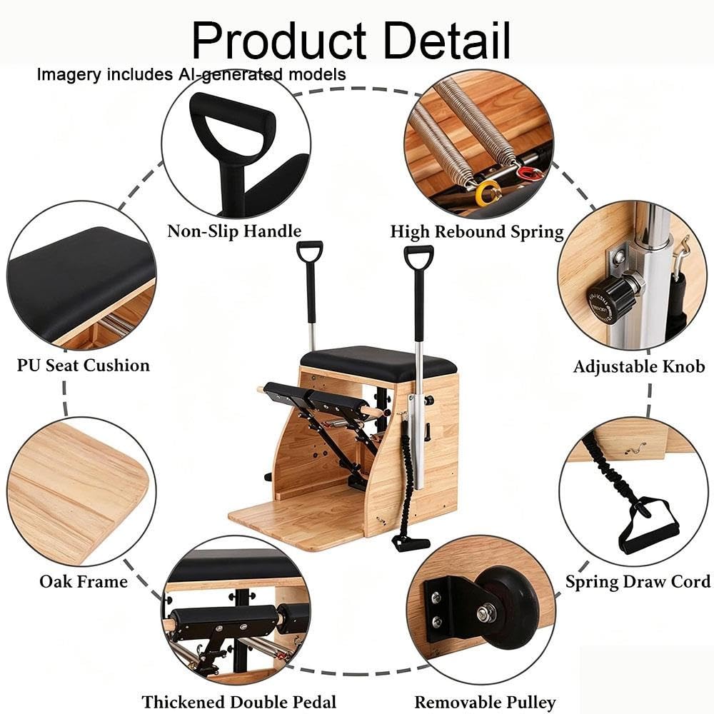 Pilates Split-Pedal Stability Chair, Professional Combo Fitness Trainer