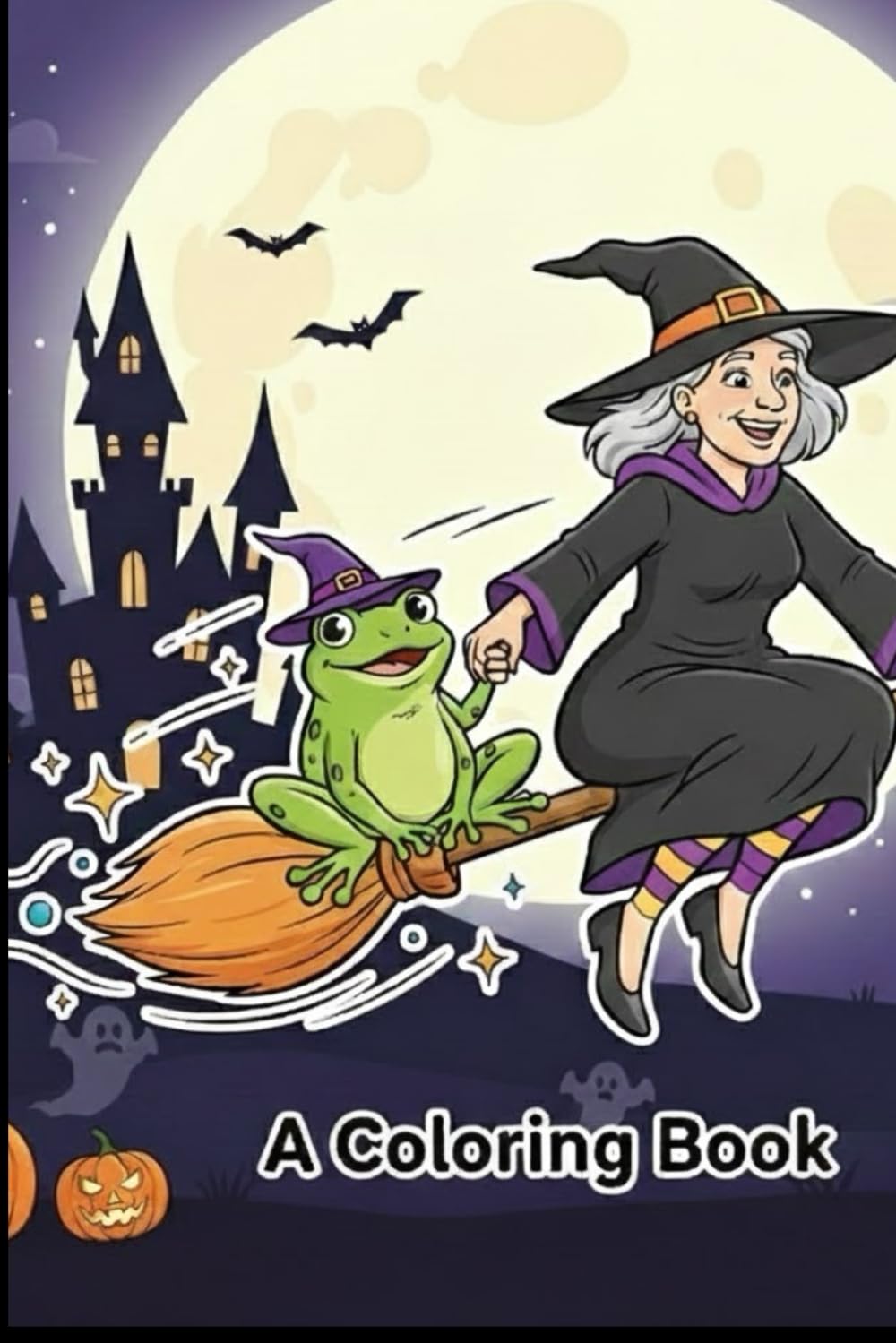 Funny Halloween Coloring Book: Bold and Easy Images for kids and adults presenting 67 designs to color