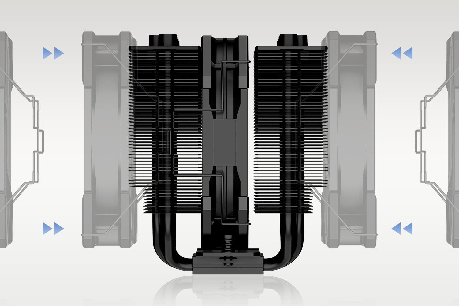 Diagram showing fan installation on CPU cooler