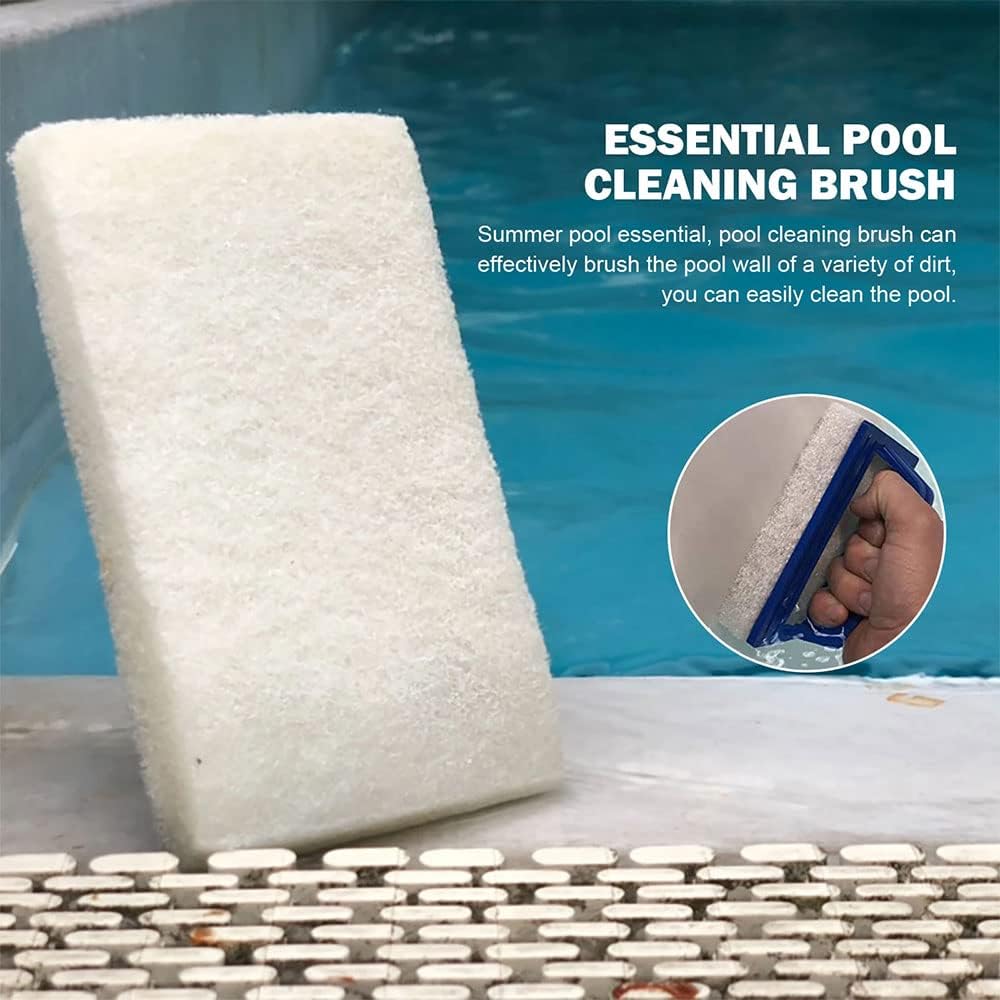 4 Stück Pool Schwamm Bürsten, Pool Bürsten Set, Pool Reinigungsbürste, Schwimmbadbürste mit Griff, Poolreinigung Handschrubber Algenbürste für Spa, Badewannen, Poolflecken und Schmutz