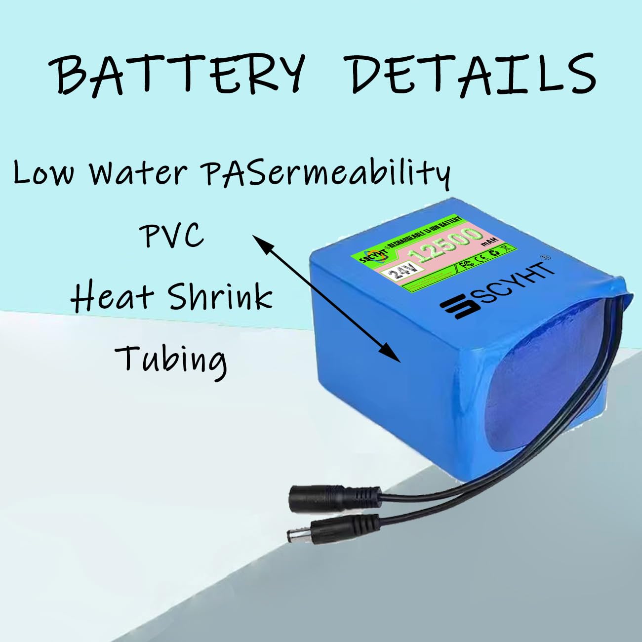 Akumulatory litowe 24 V Wyjmowany akumulator 12,5 Ah Akumulator litowo-jonowy 24 V Akumulatory zamienne do zabawek elektrycznych z BMS dla silników poniżej 300 W,24v12.5ah 1pack