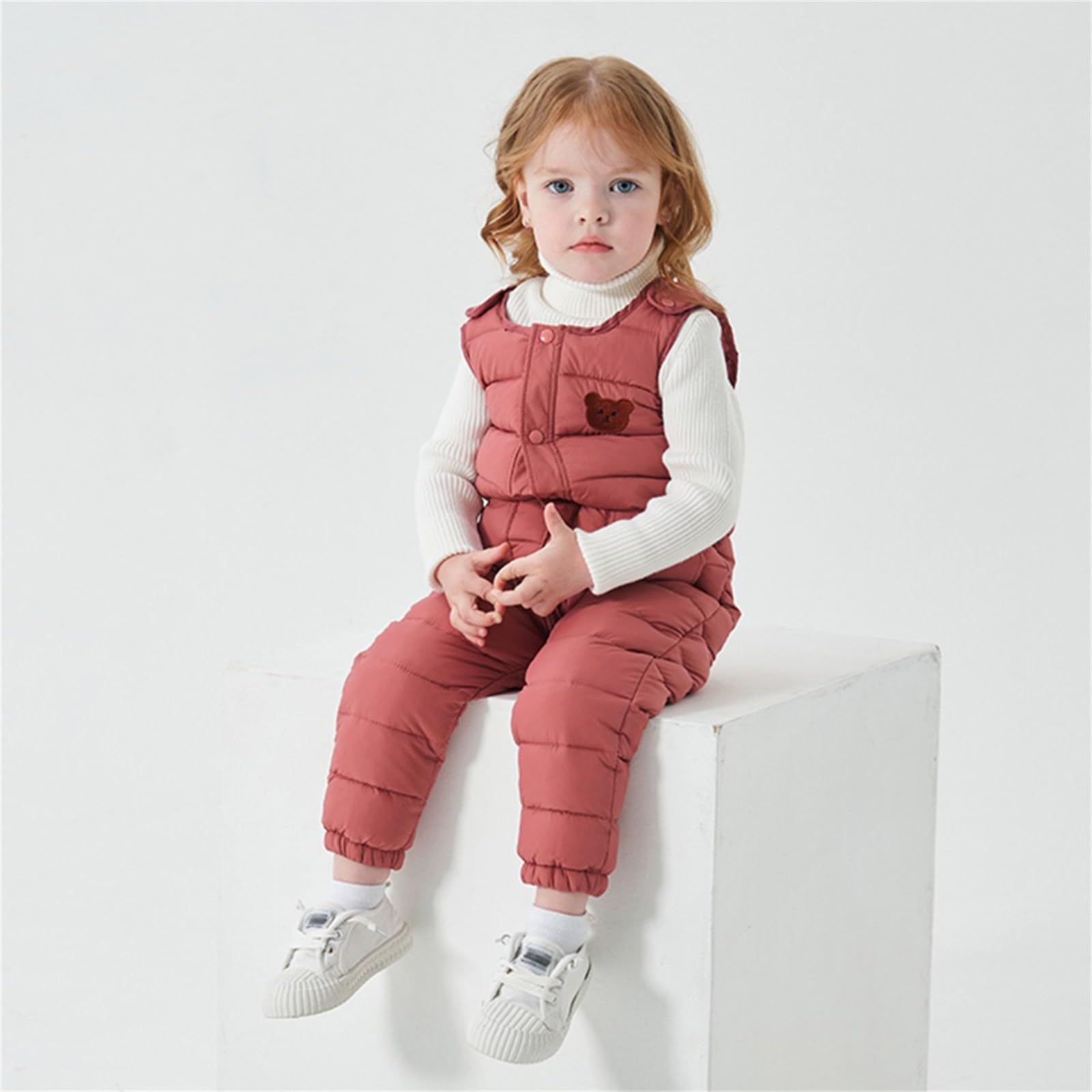 Pantaloni Sci Bambina Pantaloni Snowboarding Caldo Con Imbottitura Spessa Pantalone Da Neve Antivento Snowsuit Salopette Da Sci Apertura Con Cerniera Impermeabile E Traspirante Inverno Lunghi