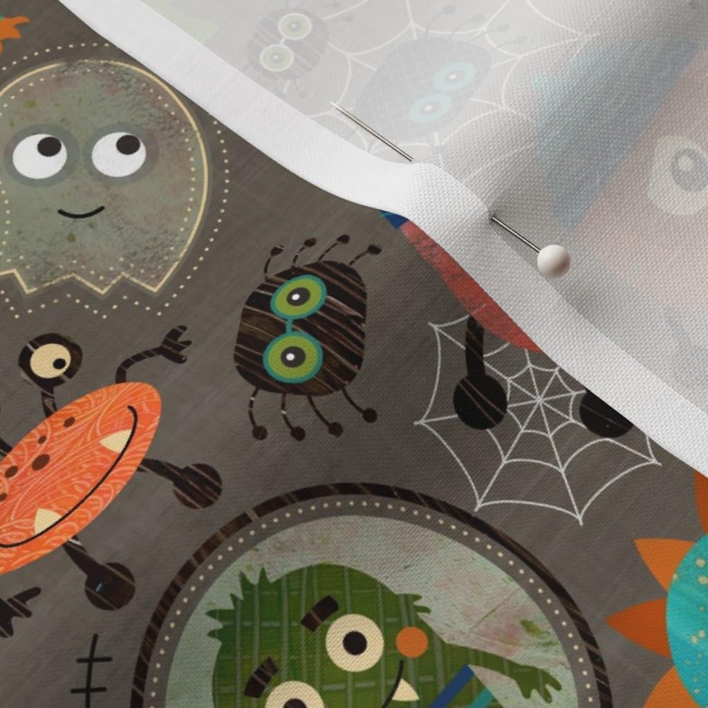 Spoonflower Fabric - Little Monsters Vintage Halloween Cute Bats Spooky Kid Party Decor Printed on Petal Signature Cotton Fabric by The Yard - Sewing Quilting Apparel Crafts Decor