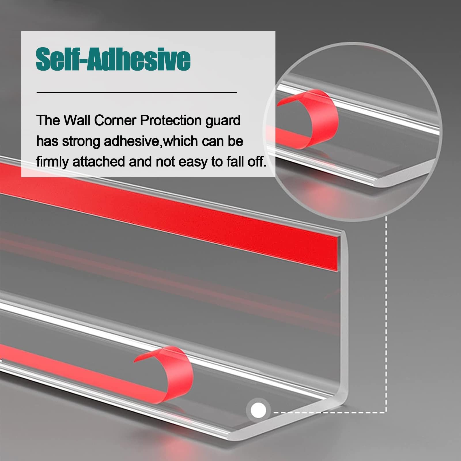 Transparenter Eckenschutz für Wände, selbstklebender Wand-Eckenschutz, Kantenschutz, für Wandschutz und Dekoration, eine Farbe, Länge 100 cm