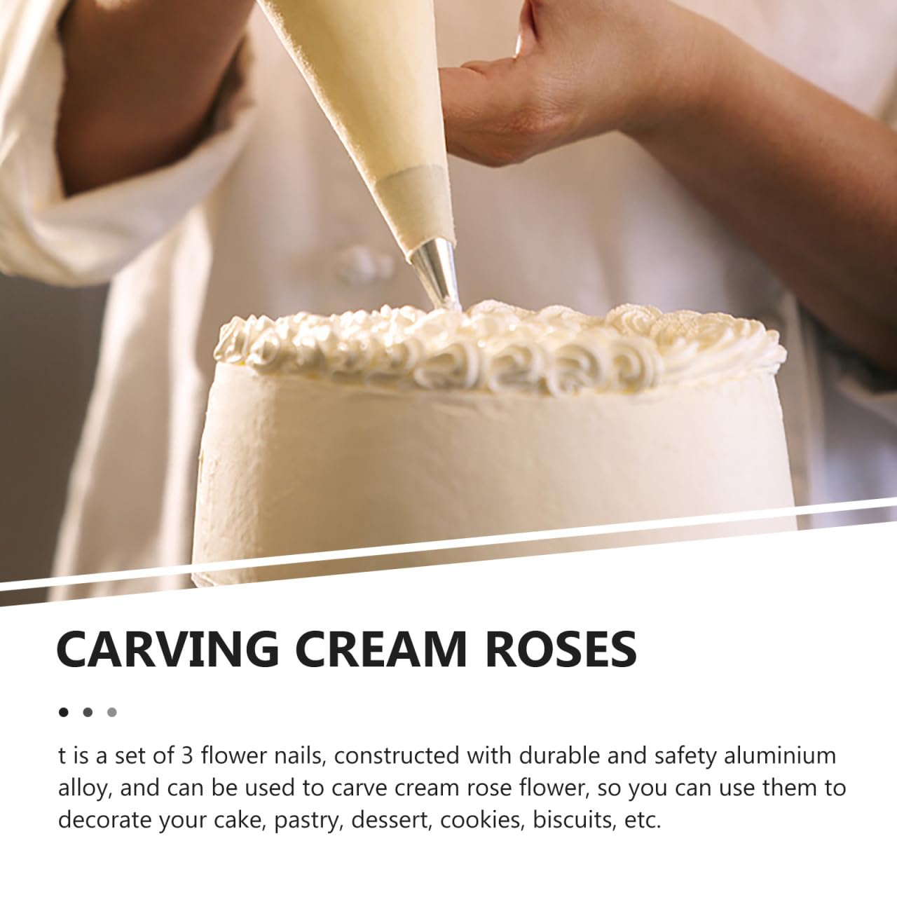 IMIKEYA Aluminum Alloy Cake Flower Cons Flower Nail Baking Pastry Cone Holder Piping Rod Icing Rose Stick Decor Tool