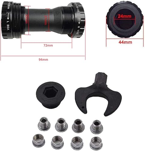 Miniatura 7 de BNVB Juego de bielas para bicicleta, 6.693 in 104 BCD - Juego de manivela de bicicleta de montaña con soporte inferior y pernos de plato para