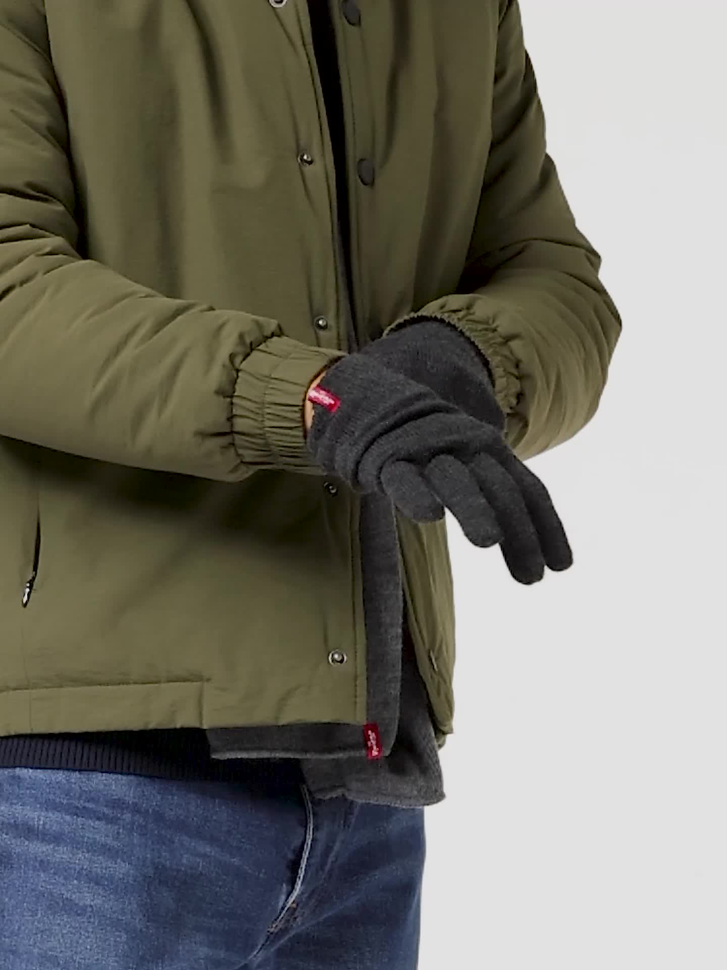 Levi's Herren Ben Touch Screen Gloves Handschuhe, Grau (Dark Grey), Small Fashion