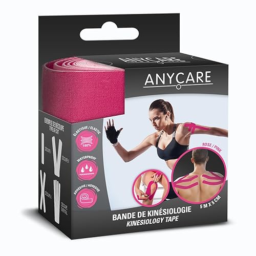 Kinesiology Tape Waterproof 5m x 5cm - 160% Elastic | Precise Cut | Latex Free - Anycare (Pink) Kinesiology Tape Waterproof 5m x 5cm - 160% Elastic | Precise Cut | Latex Free - Anycare (Pink)